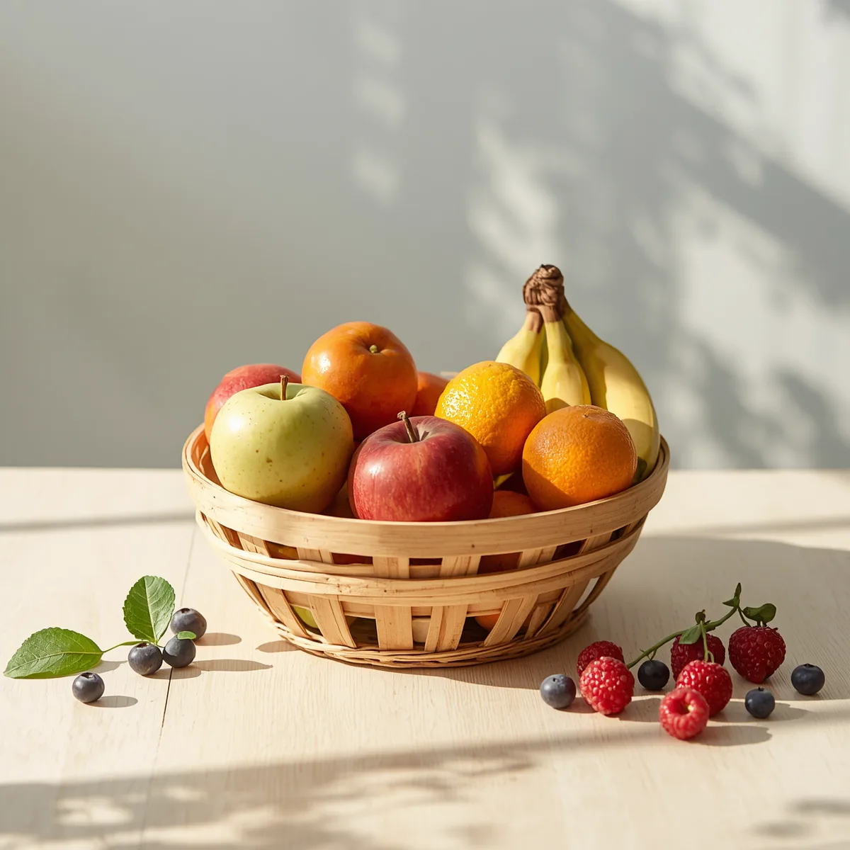 Fresh organic fruits basket for organic grocery online shopping