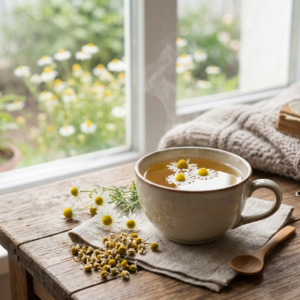 Chamomile herbal tea relaxing drink