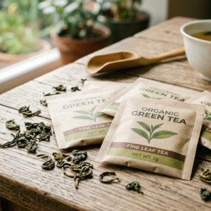 Organic green tea fresh healthy drink